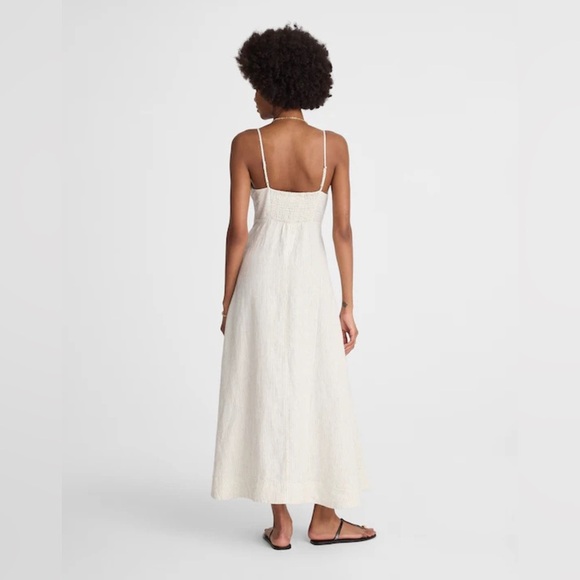 Madewell Striped Empire-Waist Midi Dress in 100% Linen - Picture 2 of 6